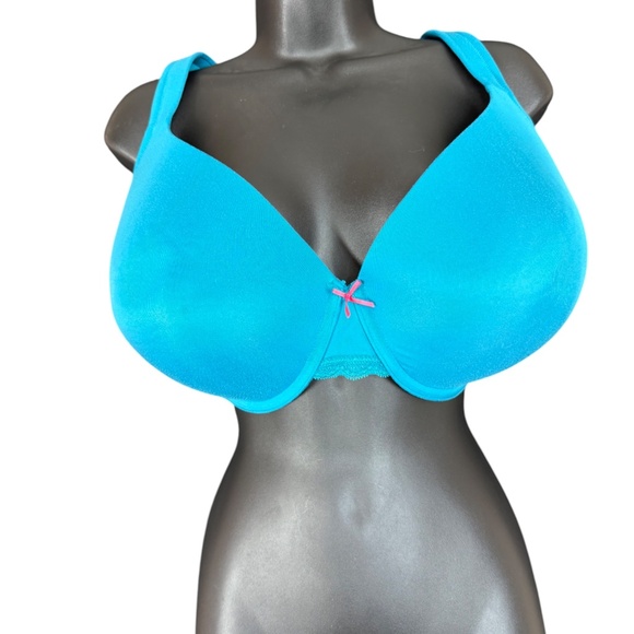 Cacique Lightly Lined Full Coverage Teal Blue  Bra Women's Size 44DDD - Picture 5 of 15